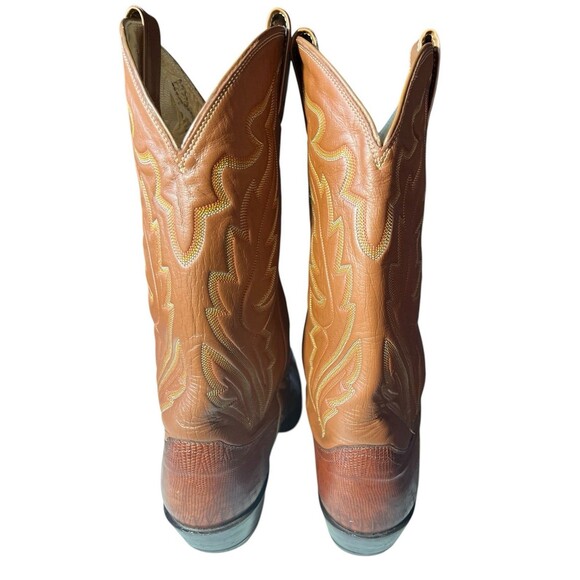 Justin Lizard Skin Mens Cowboy Boots Exotic Western Brown IMPERFECT Size 11 D - Picture 7 of 10